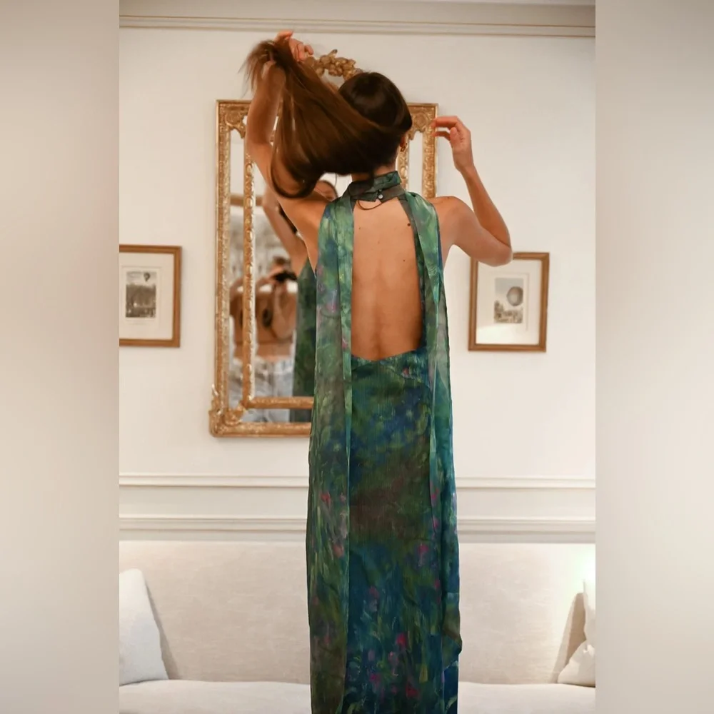 NWT - yllwthelabel Monet Dress - Irises size L - Picture 5 of 7